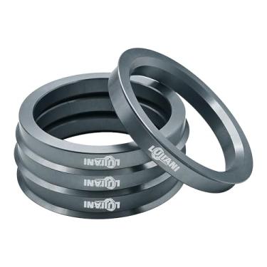 Imagem de LUJIANI Pacote com 4 anéis centrais de cubo de carro universal, 60,1 mm ID a 73,1 mm OD Centerbore, rodas de liga de alumínio, eixo central de absorção de choque, anéis adaptadores de cubo compatíveis