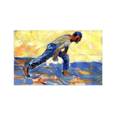 Imagem de Paul Signac Famosas Pinturas-Impressas em Tela-Man inclinado-Moderno Pôster Decoração Sala de Estar e Quarto 30x50cm12x20in Sem Moldura