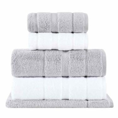 Imagem de Jogo de Toalhas de Banho com 05 Peças Vision Dual Air Branca e Prata -