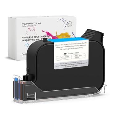 Imagem de YONAIYOUN Cartucho de tinta preto de secagem rápida solvente de 42 ml, substituição de tinta de secagem rápida com bocal de 1,3 cm para pistola de impressora a jato de tinta portátil D10,P15, T10,B10