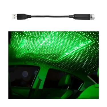 Imagem de Suvnie Projetor Usb Luz Noturna, Teto De Carro Destacado, Interior Automotivo, Led, Atmosfera Romântica, Lâmpada Ajustável Para Festa No Quarto, Acessórios Decoração Universais (Verde)