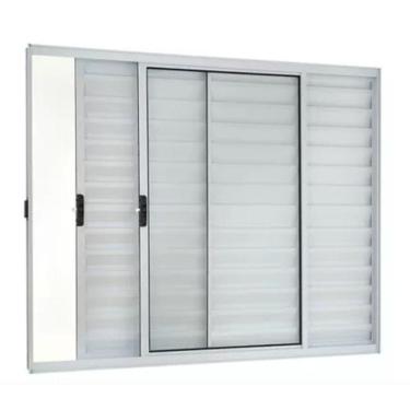 Imagem de Veneziana 120x200 3 Folhas – Alumínio Branco – Linha 18 Modular