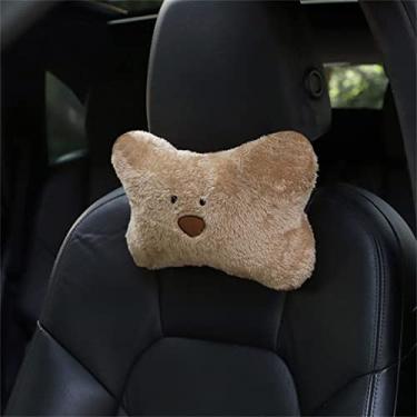 Imagem de LiebeWH Travesseiro de Carro de Pelúcia para Motoristas, Estilo de Urso Fofo, Estresse Aliviando, Adequado para Assentos de Carro e Cadeiras de Escritório (Braço do urso -braço Brown)