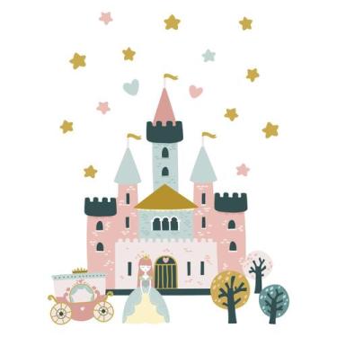 Imagem de Adesivo de Parede Princesa Castelo e Carruagem 21un - Quartinhos