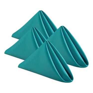 Imagem de DWCN Conjunto De 12 Guardanapos Pano 45 X Cm, Laváveis, Poliéster, Com Bordas Bainha, Para Restaurantes, Festas E Casamentos - Turquesa