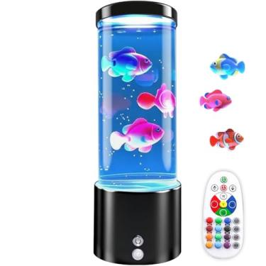 Imagem de Lâmpada de peixe - 16 lâmpadas que mudam de cor, luminária de mesa de humor noturna, 4 modos gradientes, controle remoto, luz decorativa para quartos, adequada para festas, feriados