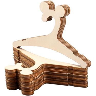 Imagem de 30 cabides de madeira para crianças, desenhos animados e bonitos cabides de berçário, economia de espaço, duráveis, orelhas de rato ou orelhas de gato, antiderrapantes, conjunto de cabides fáceis de