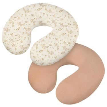 Imagem de 2 peças, capa de almofada de amamentação de algodão, capa de travesseiro de amamentação com zíper oculto, capa de amamentação fácil de instalar, capa de travesseiro flexível e fácil de usar para bebês