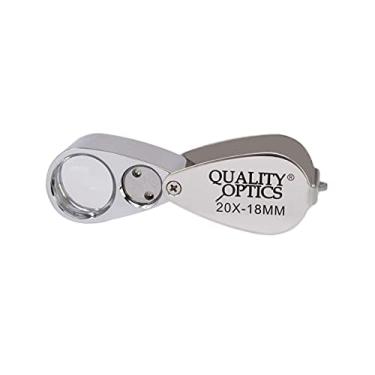 Imagem de Lupa de bolso dobrável com lupa da Quality Optics USA, Long Reach 10x Push Button Illuminated