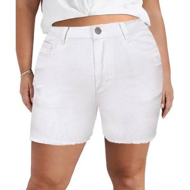 Imagem de Shorts jeans TIYOMI Plus Size 6X brancos para mulheres 26W