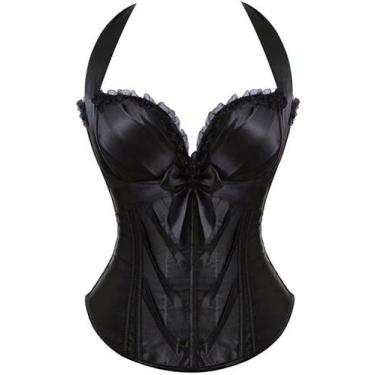 Imagem de Espartilho ADELCE Renaissance Overbust Bustier Top Gótico Preto XL