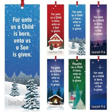 Imagem de Marcadores Dispowreath Bible Verse Isaías 9:6, 60 unidades, 5x15 cm