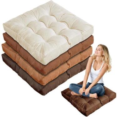 Imagem de Almofadas de chão Jerify Round Square 55x55cm, marrons, 4 unidades