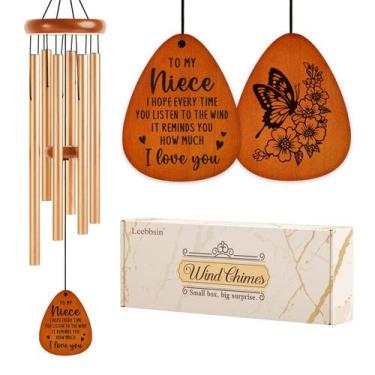 Imagem de Wind Chime Leebbsin 91 cm, presente de sobrinha, design de borboleta