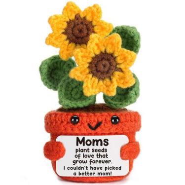 Imagem de Boneca de girassol de pelúcia, presente feito à mão para mamãe, 13 cm 