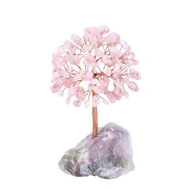 Imagem de Quartzo rosa Crystal Tree Jovivi com base de fluorita 12-13 cm