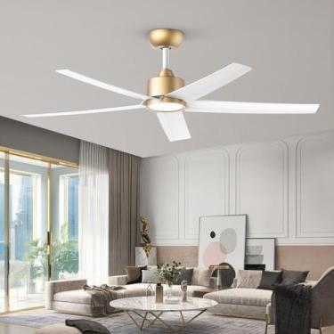 Imagem de Ventilador de teto ocioc 52" Gold 5 Blade Light Remote Quiet DC