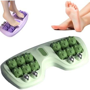 Imagem de Rolo massageador de pés para alívio da fascite plantar, terapia de acupressão manual de pé duplo para melhorar a circulação, alívio do estresse e da dor - Ferramenta de rolos de reflexologia para uso