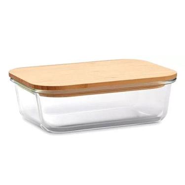 Imagem de Pote Hermético Vidro Tampa De Bambu 1040Ml
