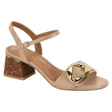 Imagem de Sandalia Vizzano Salto Bloco - Feminina, Bege, 36