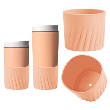 Imagem de KGULQ Bota de silicone superior de 2 peças para Owala SmoothSip Slider 340 g 590 ml e 680 g com alça, capa protetora antiderrapante texturizada para caneca de café de viagem, acessórios para copos de