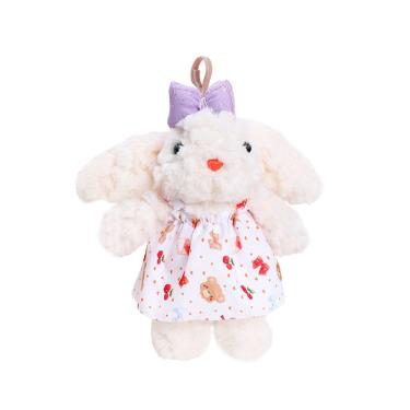 Imagem de Chaveiro de coelhinho de pelúcia com vestido, coelho de orelhas compridas, roxo