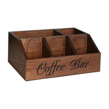 Imagem de WeiLaiKeQi Organizador de estação de café, porta-cápsulas de café, caixa de armazenamento multifuncional para mesa, ideal para escritório, cozinha e restaurante.