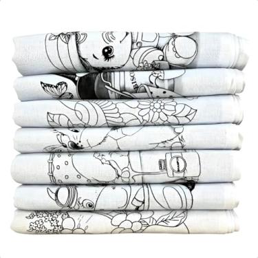 Imagem de Kit 10 Panos de Prato Riscado P/Pintura Desenho Santa Margarida