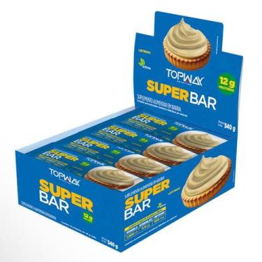 Imagem de Barra de proteína super bar leitinho 45g topway caixa com 12 unidades