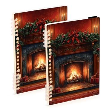 Imagem de Burbuja Cadernos de Natal para lareira de Natal, papel pautado universitário A5 com 60 folhas, fichário para escritório, 2 unidades