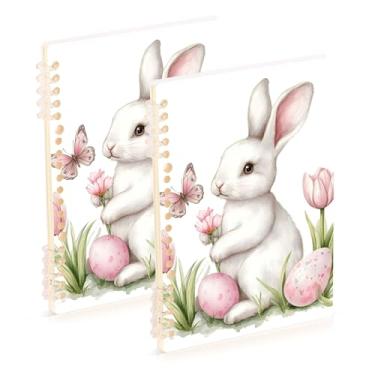 Imagem de Burbuja Cadernos com nome, papel pautado universitário A5 com 60 folhas, fichário para escritório, 2 unidades