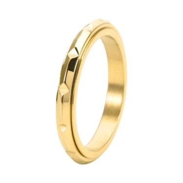 Imagem de Anel Rotativo Ultra Fino Em Aço Titânio Dourado Rosa Para Mulheres, Mi