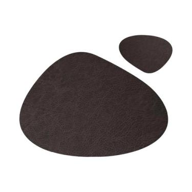 Imagem de Conjunto De Sousplat E Porta-Copos Em Couro PU Impermeável Para Mesa D