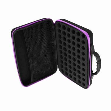 Imagem de Generic Estojo de Transporte Rígido de óleo Essencial, 60 Frascos 5ml/15ml, Organizador Resistente à Prova de Choque para Viagens ou Uso Doméstico, Preto/azul/roxo/laranja (Roxo)