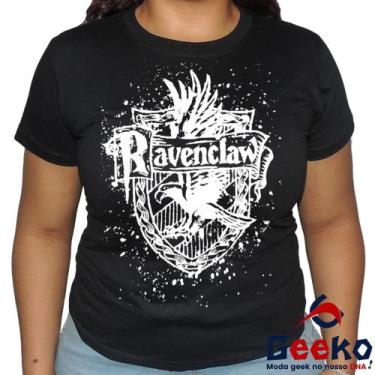 Imagem de Baby Look Corvinal 100% Algodão Harry Potter Blusa Feminina Hogwarts R