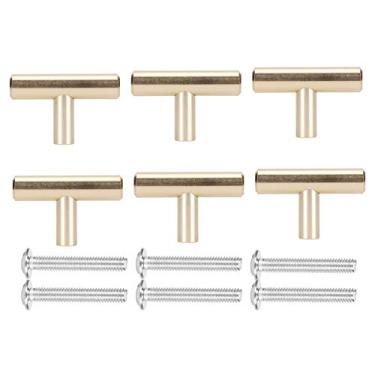 Imagem de 6 conjuntos de puxadores de gaveta dourados, puxadores de armário de cozinha, puxadores de porta, puxadores de armário, peças de reposição de móveis para cômoda, móveis, armário, (handle (gold))