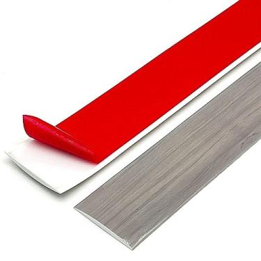 Imagem de GQQGSHOP Tiras de cobertura de piso de 1 m, tiras de transição de piso, barras de limite, tiras de união de piso de perfil de transição de PVC autoadesivas, tira divisória de porta, divisor de piso