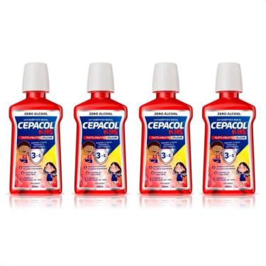Imagem de Kit com 4 - Enxaguante Bucal Cepacol Kids Tutti Frutti 250ml