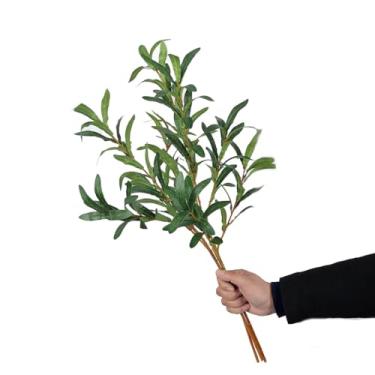 Imagem de Flores artificiais para decoração ramo de oliveira flor artificial casamento planta verde artificial adereço flor artificial adequado para home office 70 cm plantas artificiais e flores (B)