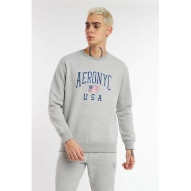 Imagem de Blusa Moletom Aeropostale USA, G, Cinza, Masculino