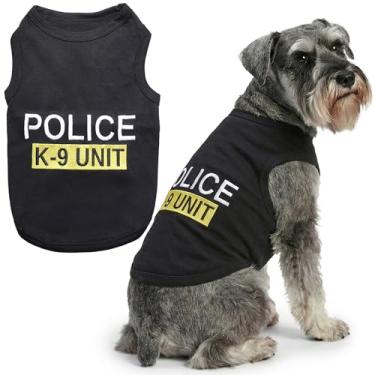 Imagem de Parisian Pet Camiseta unissex para cães com roupas bordadas para cães "Police k-9 Unit" - 100% algodão, fantasia de cachorro - Colete respirável para cães policiais - Camiseta lavável na máquina para