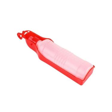 Imagem de Bebedouro Garrafa Portatil Cachorro 500ml Viagem Carro Passeio Pet Aqua Dog Uso Externo Vermelho