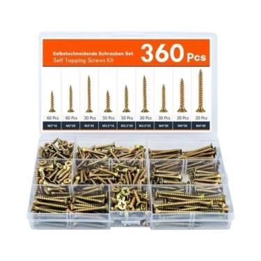 Imagem de Conjunto De Parafusos De Madeira Com Cabeça Cônica M3 M3.5 M4, 360 Peç
