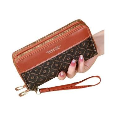Imagem de Carteira Clutch Clássica Elegante De Grande Capacidade Com Zíper, 8 Sl