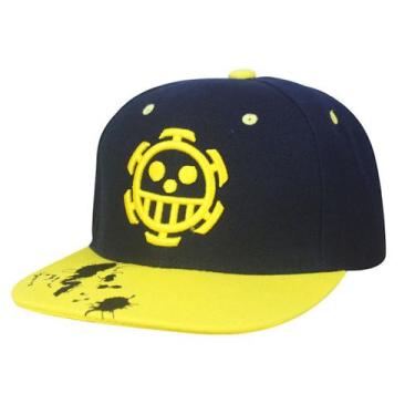 Imagem de Boné de beisebol Trafalgars Laws Anime Snapback HipHop Preto - yiweisa