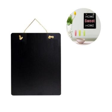 Imagem de Quadro Lousa Retangular Madeira Porta Recados Decoração 30x27cm - Flor