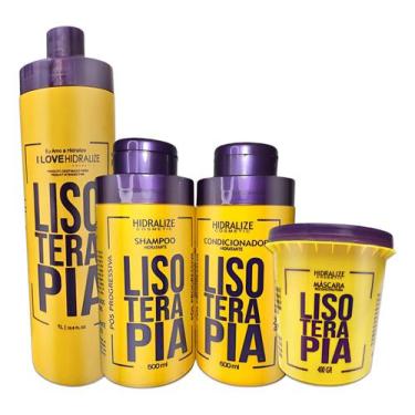 Imagem de Kit Lisoterapia Progressiva Shampoo Condicionador Máscara - Hidralize