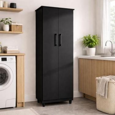 Imagem de Armário Organizador Multiuso Preto Pequeno 2 Portas Nina - Rud Rack