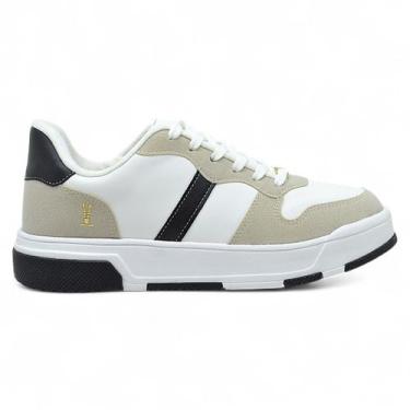 Imagem de Tenis Vizzano Feminino Casual Plataforma Recortes Macio, Branco, 35