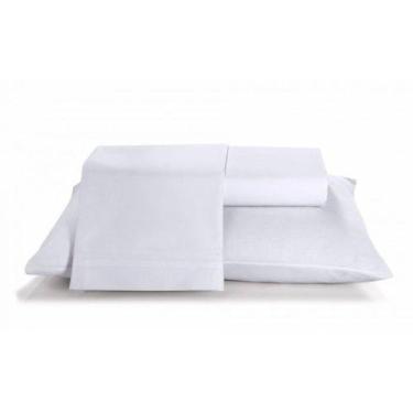 Imagem de Lençol Avulso Casal com Elástico Royal Plus 100% Algodão Branco Santis
